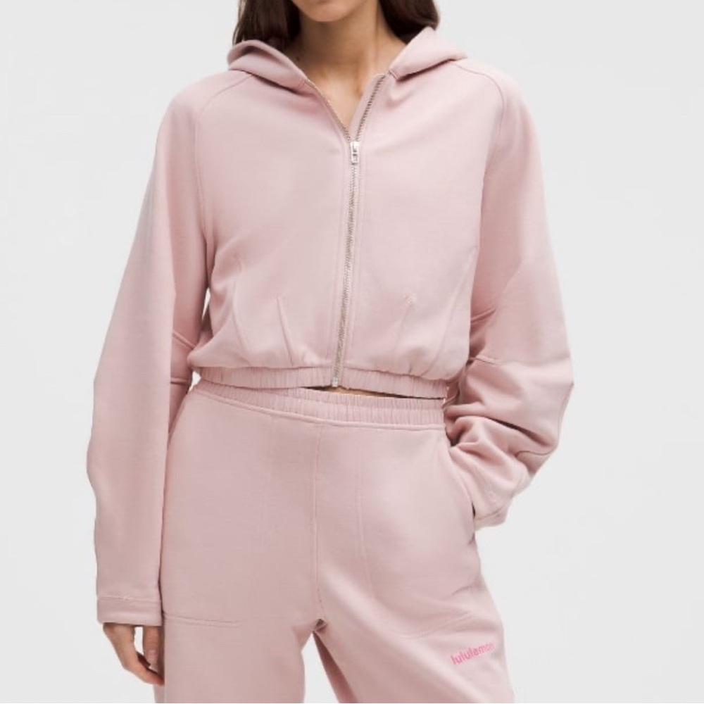 NWT Lululemon Loungeful Relaxed Full-Zip Crop Hoodie, Size S, Mink Berry